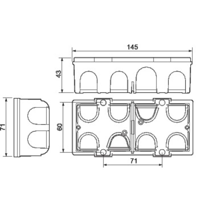 Boîte d'encastrement Batibox pour maçonnerie 2 postes - Legrand-1