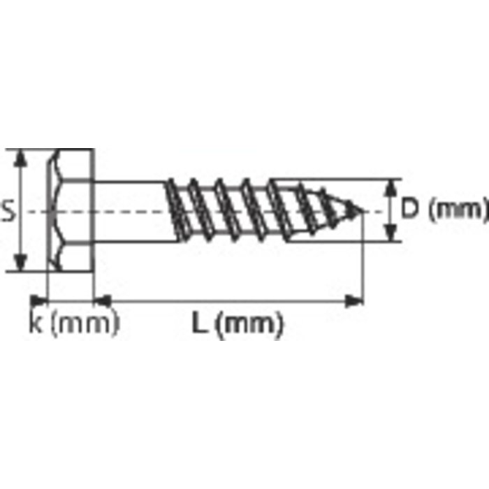 Tirefond - Viswood - Tête hexagonale - Acier zingué-1