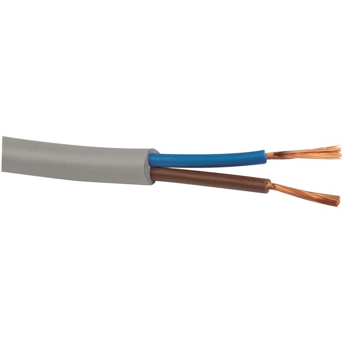 Câble souple domestique H05 VV-F gris - 2x1 mm² - Couronne de 50 m - Electraline-1