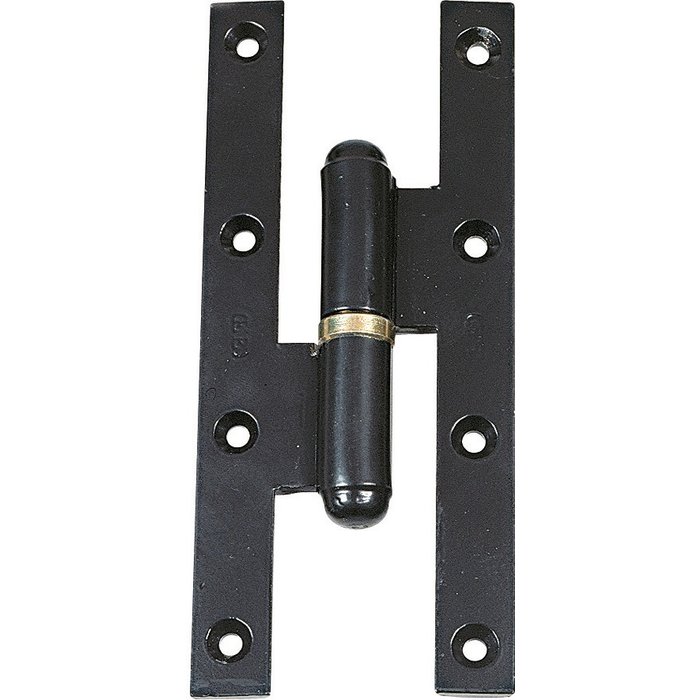 Paumelle Picarde gauche époxy noire - 190 x 80 mm - Butée à billes - Clemenson-1