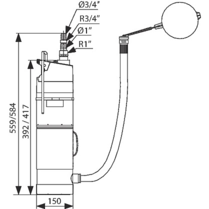 Pompe immergée - SBA 3-45 AW - Grundfos-1