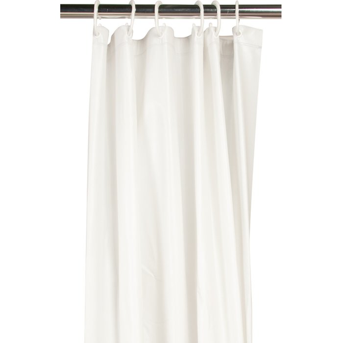Rideaux de douche - PVC blanc - 1,8 x 0,9 m - Pellet ASC - Avec anneaux-2