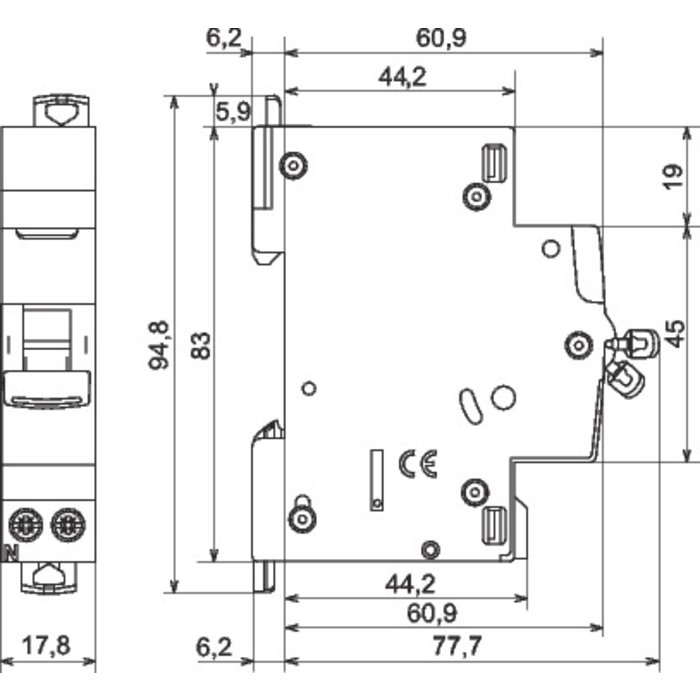 Disjoncteur DX³ 6000 - 10 kA courbe C - 32 A - 1 module - Connexion auto / vis - Legrand-1