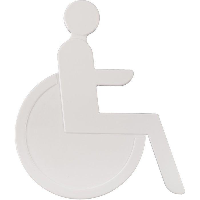Idéogramme signalétique adhésif pour porte - Nylon - Hauteur 13 cm - Blanc-1