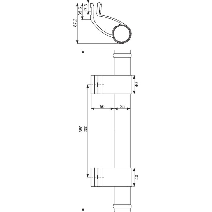 Poignée de tirage blanche - Ø 35 x 350 mm - DIVA 10 - La croisée DS-1