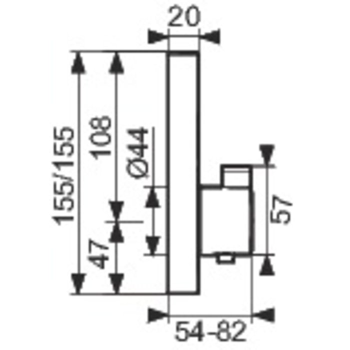 Set de finition mitigeur thermostatique ShowerSelect E encastré-1