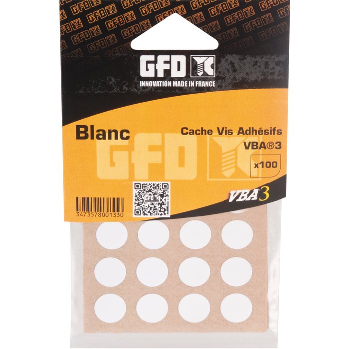 Cache vis PVC Blanc - Sachet de 100 pièces - GFD GLE Forgeage-1