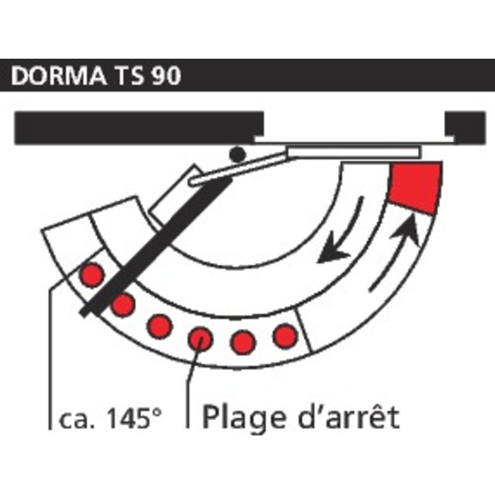 Arrêt mécanique pour TS90 - Dormakaba - 145°-1