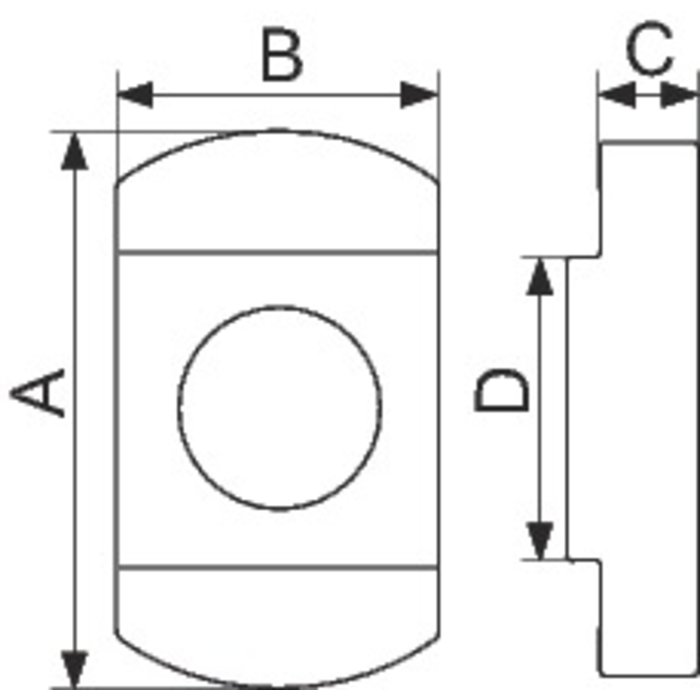 Ecrou carré coulissant - Femelle M8 - Flamco-1