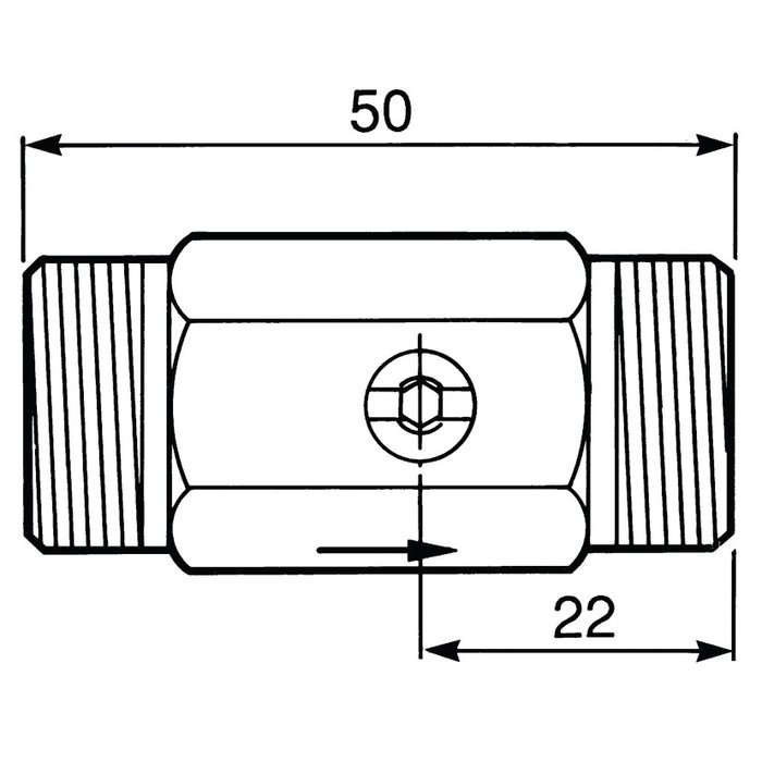 Robinet d'arrêt droit - MM G1/2" - avec joint filtre plat - Presto-1