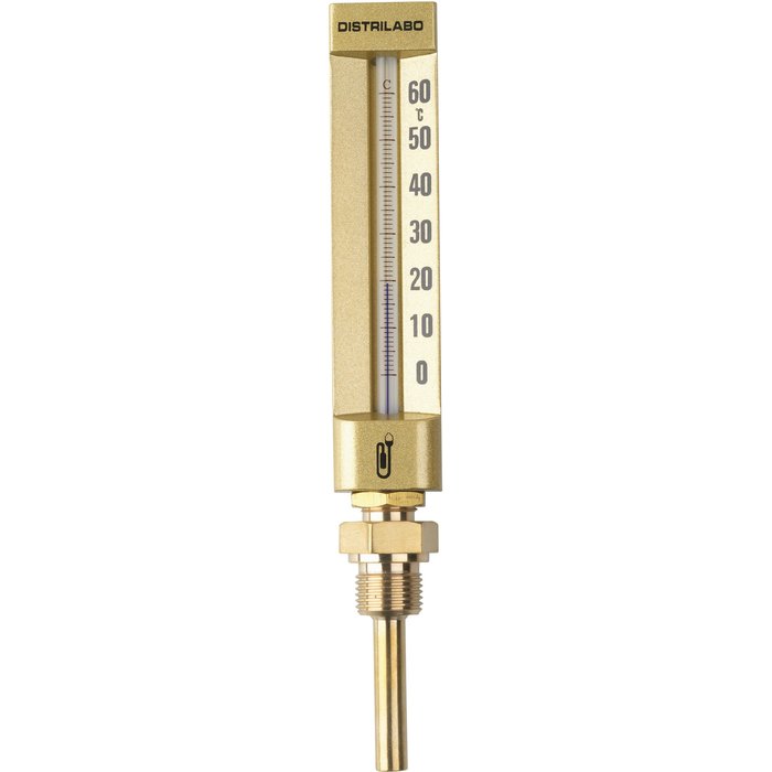 Thermomètre droit boîtier aluminium pour plancher chauffant - Distrilabo-1