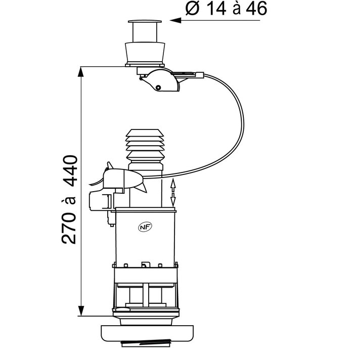 Mécanisme à câble - Easy Flush - Wirquin Pro-1