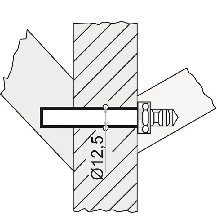 Kit de montage - Normbau - Pour porte en bois / métal / PVC - Pour poignée inclinée STG - Double-1