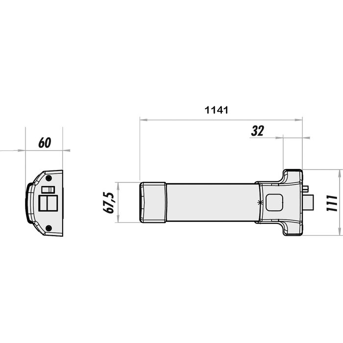Serrure anti-panique Push Bar 90 à 1 point - JPM - Blanc 9016 - 845 mm-1
