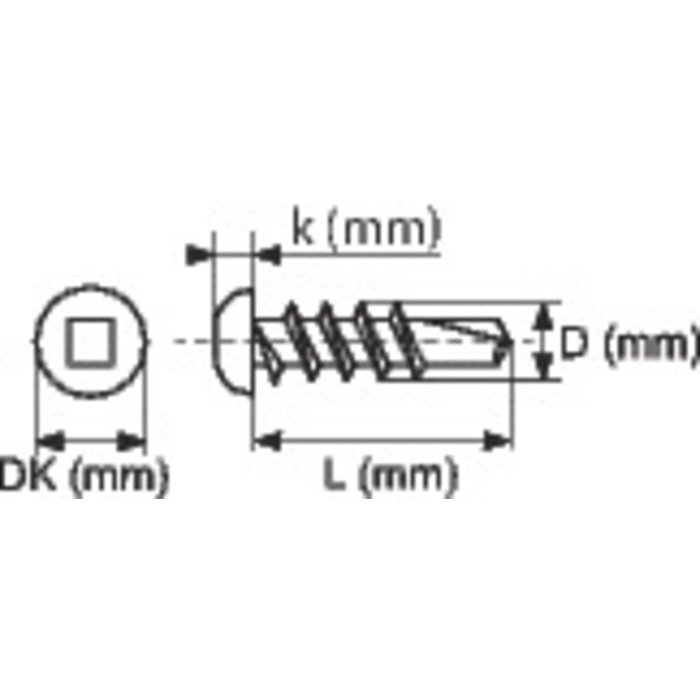 Vis tôle - Viswood - Autoperceuse - Tête ronde - Empreinte carrée - Acier zingué-1