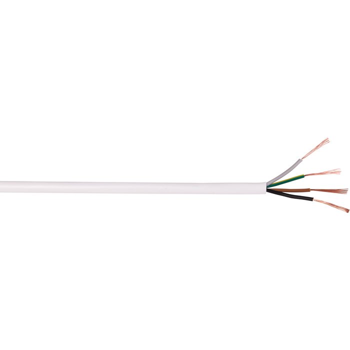 Câble souple domestique H05 VV-F blanc - 4G0,75 mm² - Couronne de 50 m - Lynelec