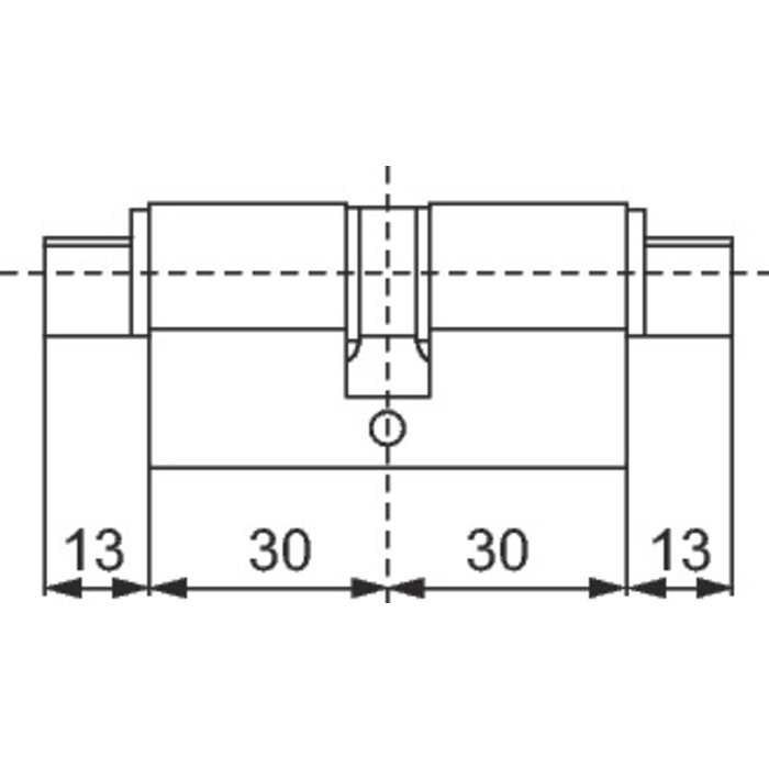 Cylindre 2 entrées laitonné - 30 x 30 mm - Thirard-1