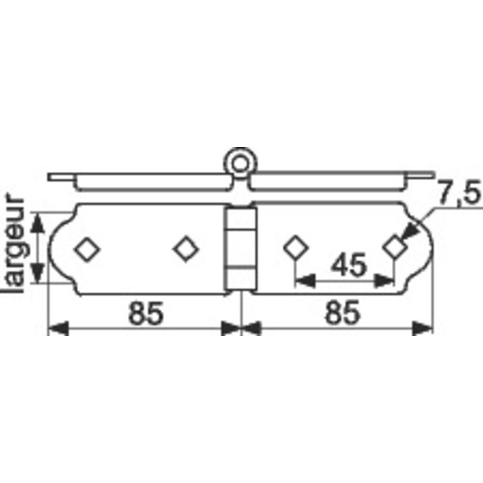 Charnière pentures noir - 40 mm - Torbel industrie-1