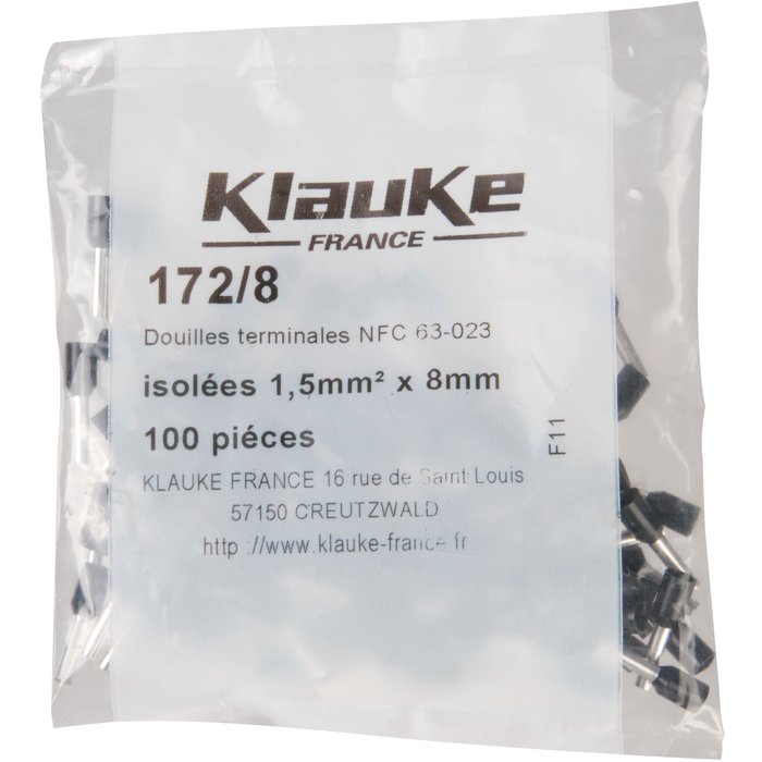 Embout de câblage pré-isolé NFC - Noir - Klauke-2