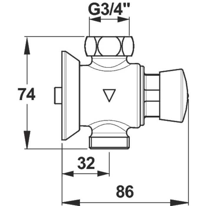 Robinet d'urinoir - avec 2 raccords - PRESTO 60 - Presto-1