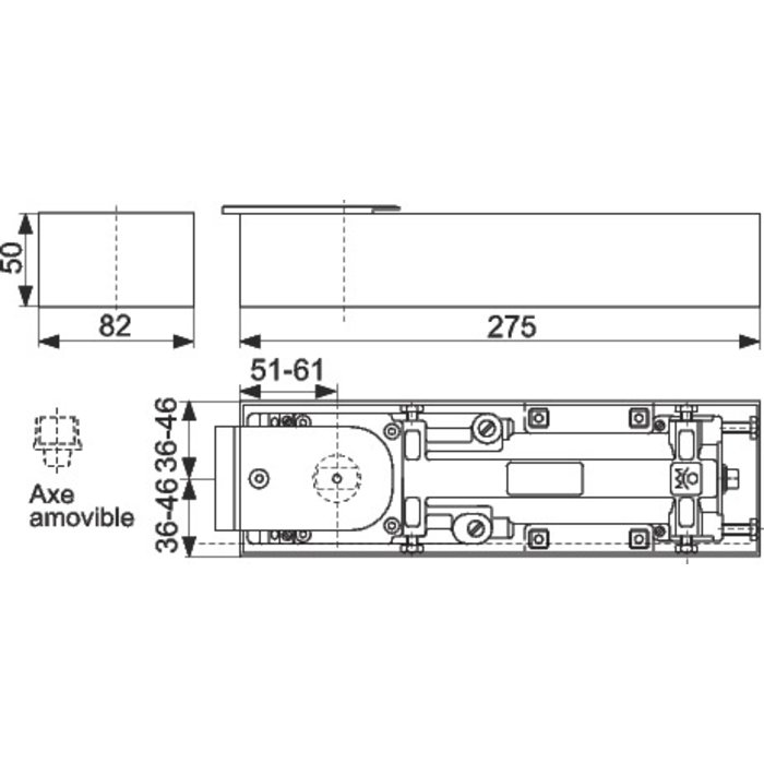 Pivot de sol BTS 75 V - Sans axe-2