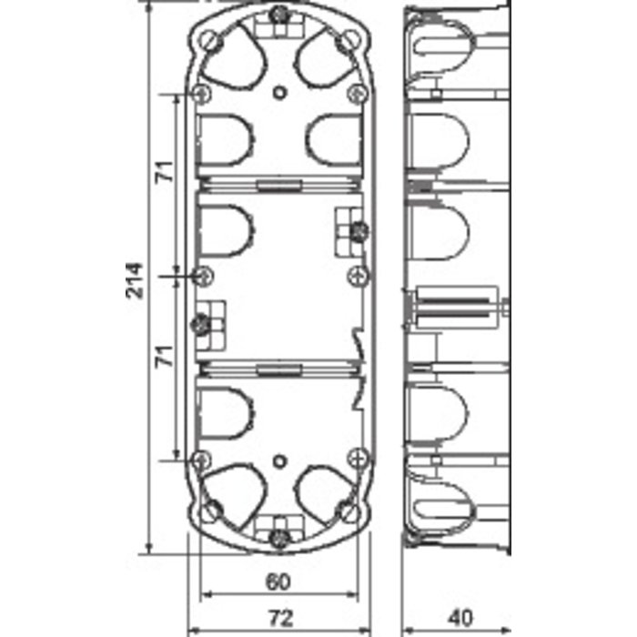 Boîte d'encastrement Vatibox multimatériaux 3 postes - Legrand-1
