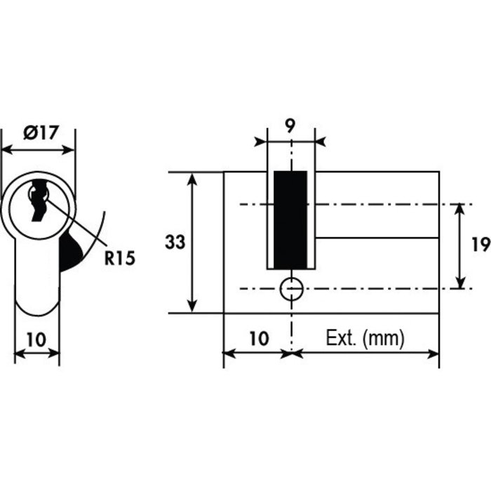 Demi cylindre s'entrouvrant laitonné - 30 x 10 mm - TE5 - Tesa-1