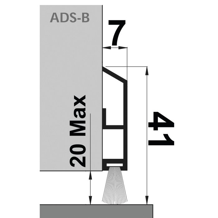 Plinthe aluminium à brosse souple - 1 m - Bas de porte - ADS-B - Ellen-3
