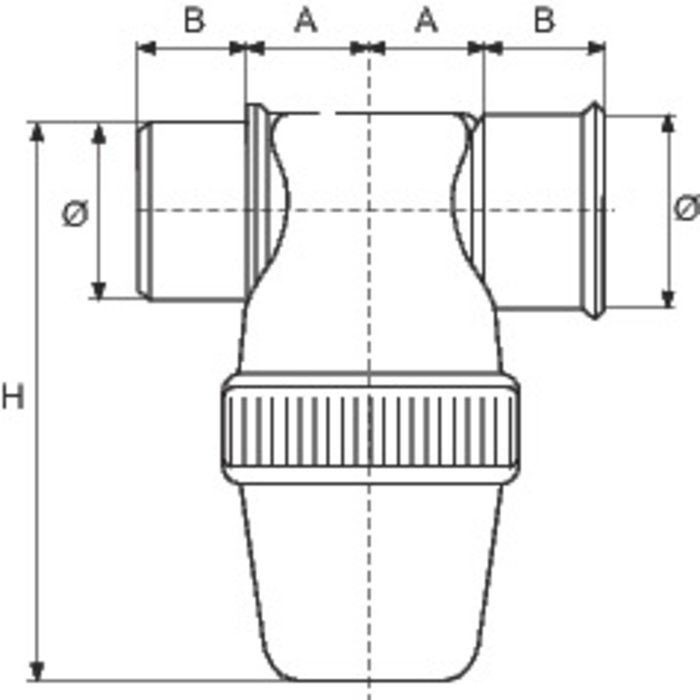 Siphon de parcours PVC gris horizontal - Mâle / femelle - Ø 40 mm - Nicoll-1