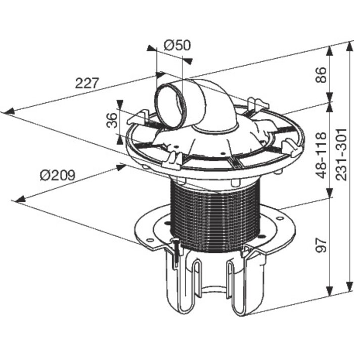 Kit siphon PMR vertical avec chape - Nicoll-1