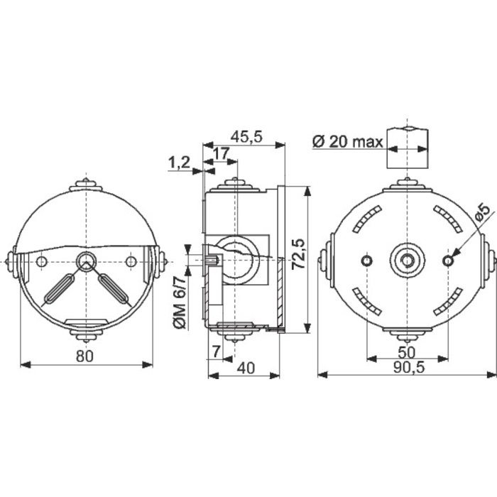 Boite de dérivation ronde - GEWISS -  Série 44 CE - Lot de 5-1