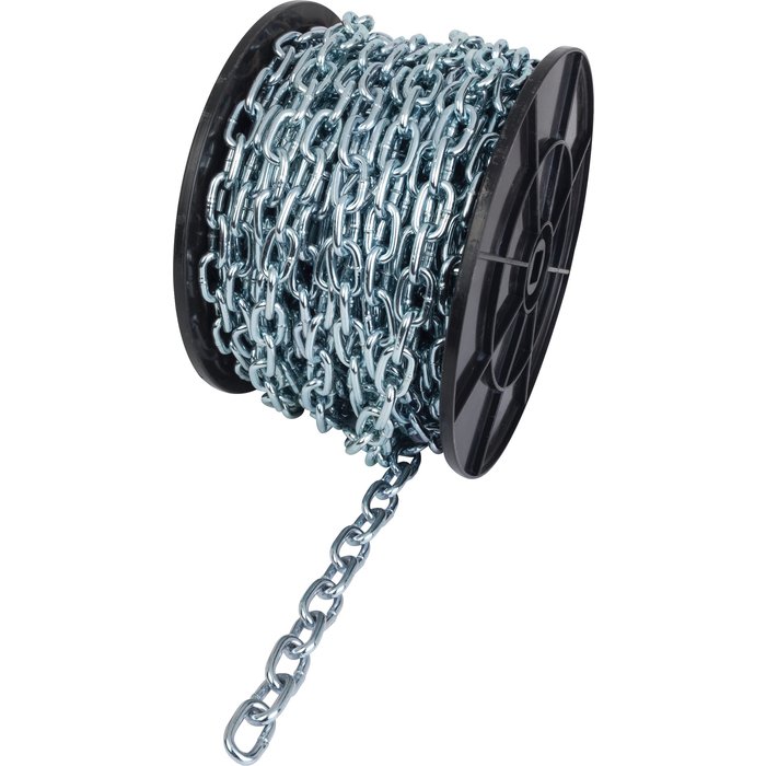 Bobine de chaîne acier zingué - soudée droite - maille courte-2