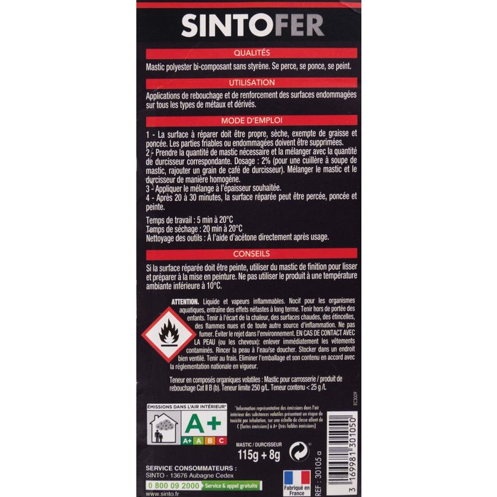 Mastic à fer - 60 ml - Sintofer - Sinto-3