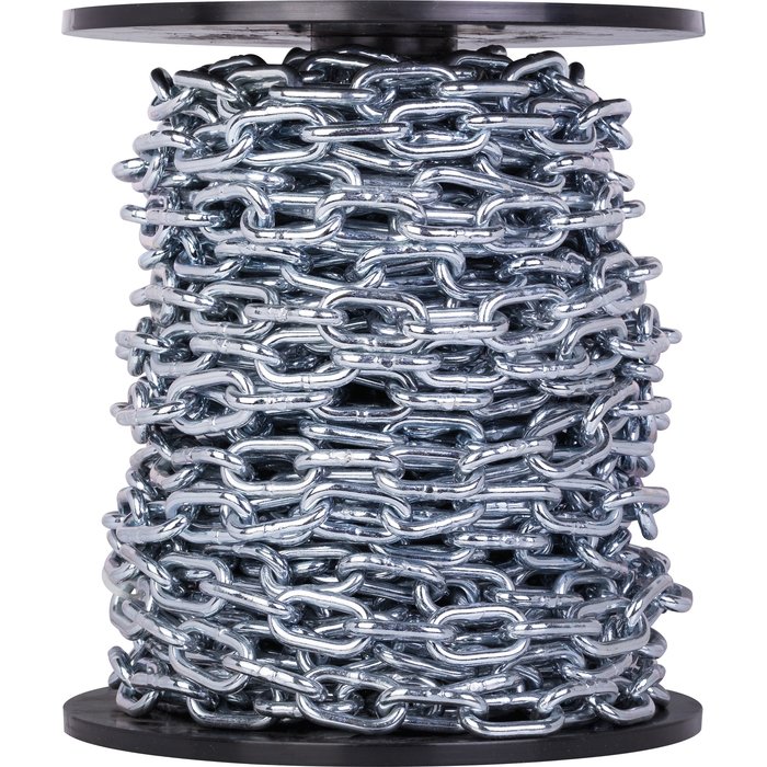 Bobine de chaîne acier zingué - soudée droite - maille courte-1