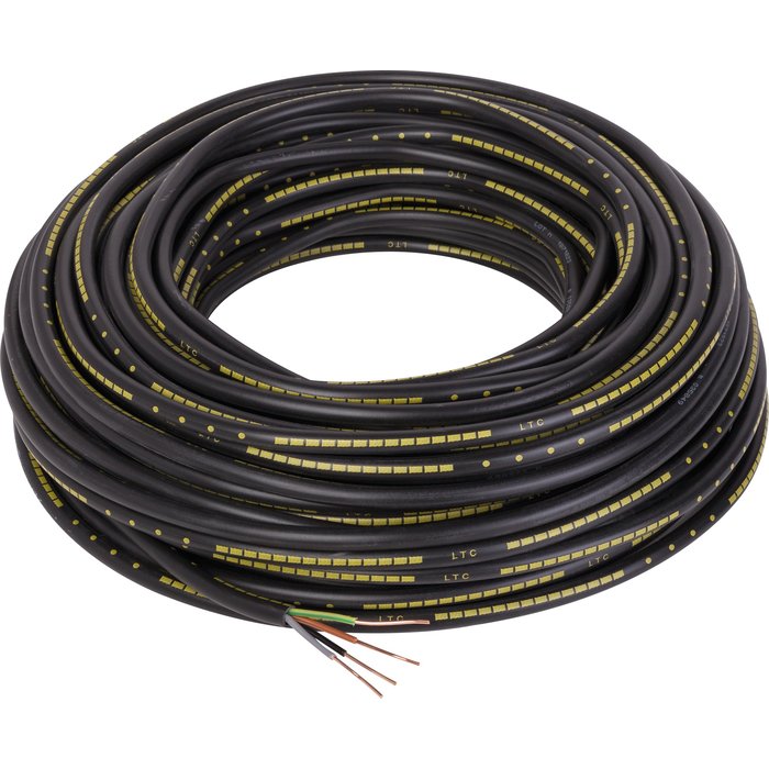 Câble rigide industriel U1000 R2V noir - 4G2,5 mm² - Couronne de 50 m - Sermes-2