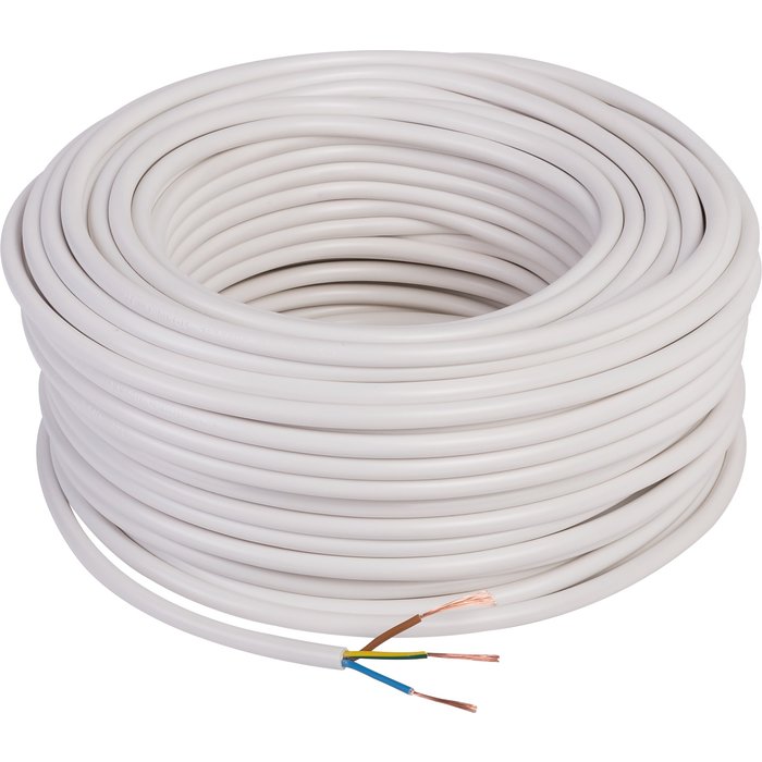 Câble souple domestique H05 VV-F blanc - 3G1 mm² - Couronne de 50 m - Lynelec-2