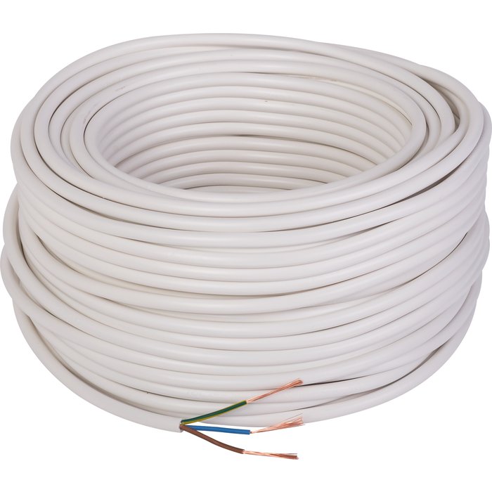 Câble souple domestique H05 VV-F blanc - 3G0,75 mm² - Couronne de 50 m - Lynelec-2