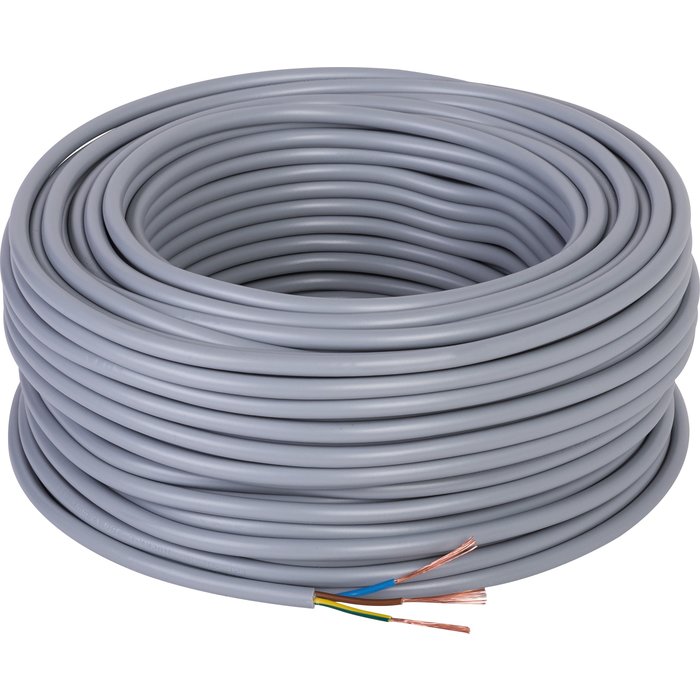 Câble souple domestique H05 VV-F gris - 3G0,75 mm² - Couronne de 50 m - Lynelec-2