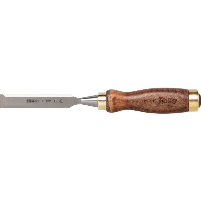 Ciseau à bois - 150 x 18 mm - manche bois - Stanley-1