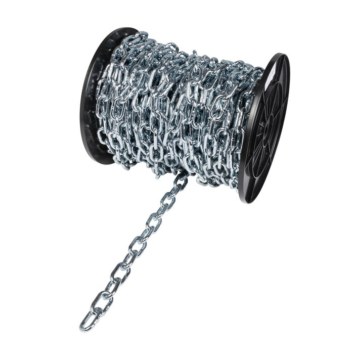 Bobine de chaîne acier zingué - soudée droite - maille courte-2