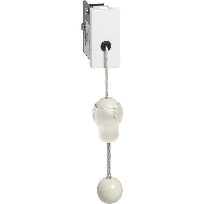 Interrupteur à tirette éjectable 1 module pour applique tête de lit Mosaic Legrand - Blanc antimicrobien-1