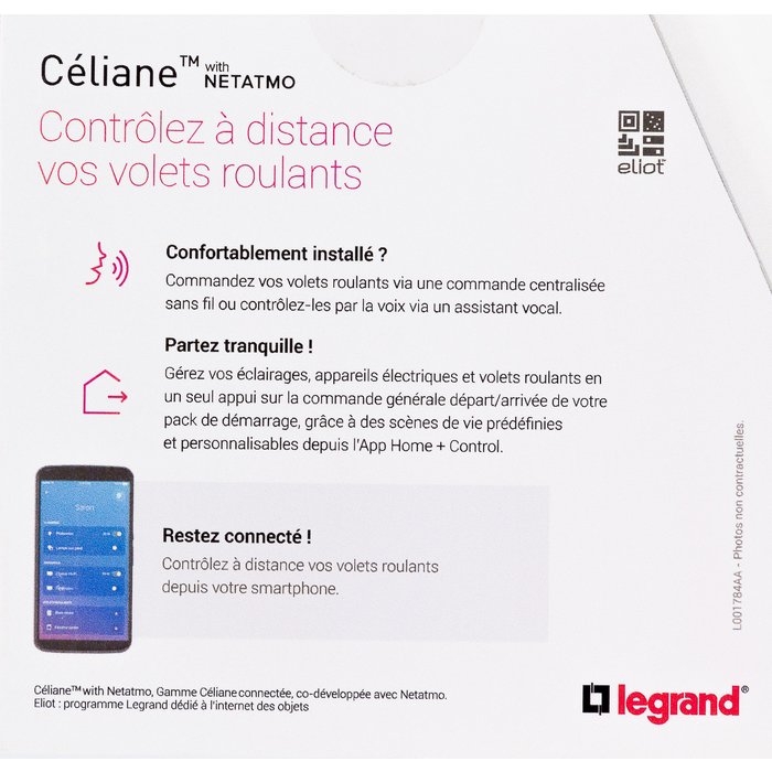 Interrupteur filaire connecté pour volet roulant Céliane with Netatmo Legrand - Blanc-4