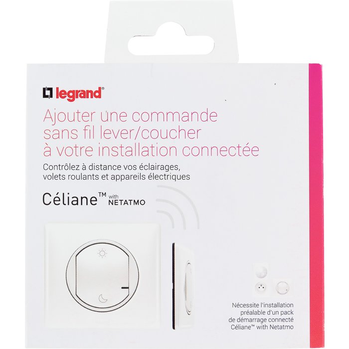 Commande sans fil lever et coucher pour installation connectée Céliane with Netatmo Legrand - Blanc-4