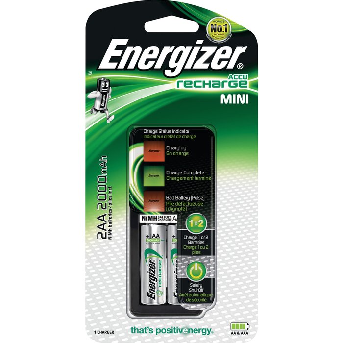 Chargeur compact Energizer pour accus AA et AAA -  piles rechargeables AA-1