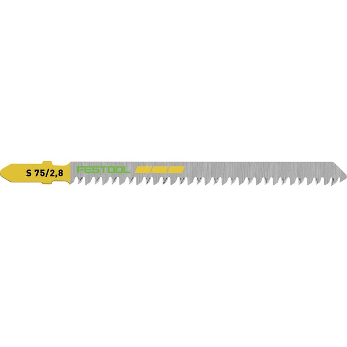 Lame de scie sauteuse bois S 75/2,8/5 Festool - Emmanchement en T - Acier HCS - Longueur 75 mm-1