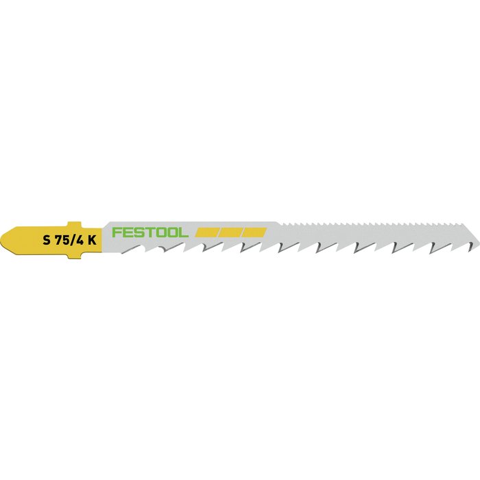 Lame de scie sauteuse bois S 75/4 K/5 Festool - Emmanchement en T - Acier HCS - Longueur 75 mm-1