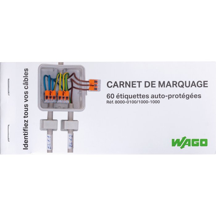 Carnet de marquage de câble Wago - 60 étiquettes auto-protégées-2