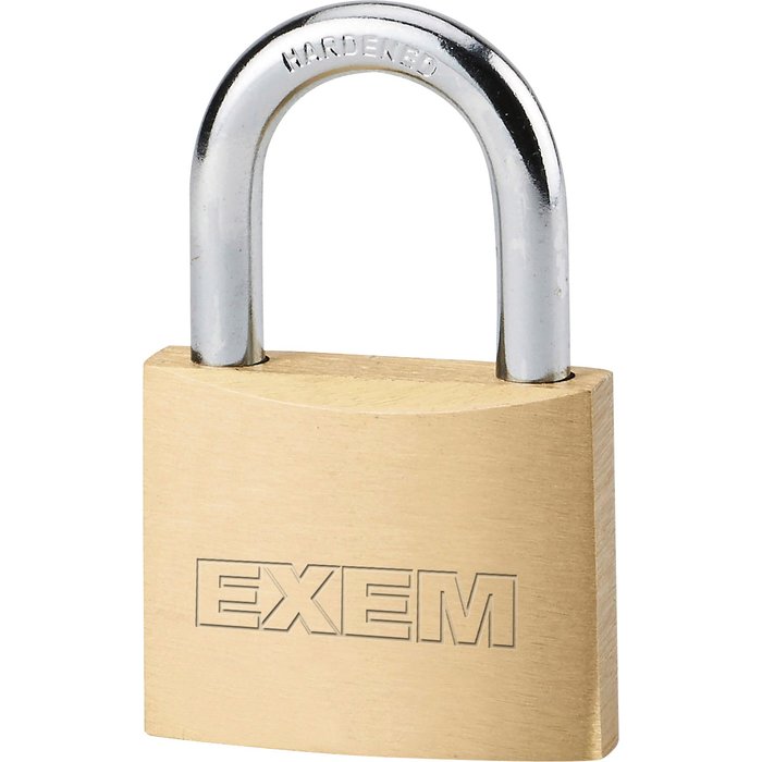 Cadenas laiton gainé PVC à clés - Exem - Largeur 30 mm - Noir-1