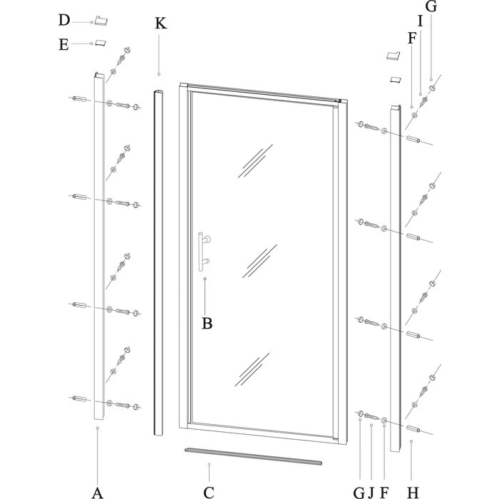Rail porte pivotante 90 cm Reflet-P Odyssea - 78,3 cm-1
