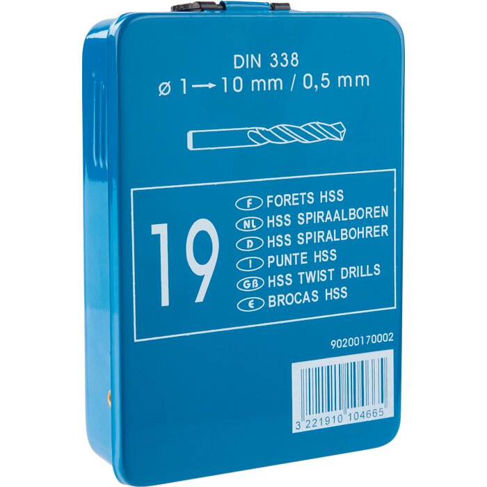 Coffret métal HSS Tivoly - 19 forets - Diamètre 1 à 10 mm-4